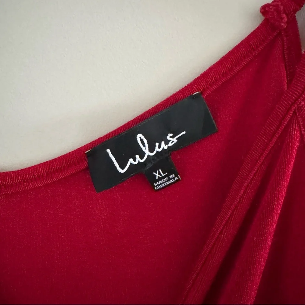 Lulu's Red Ruffle Tie-Back Camisole - Picture 4 of 5